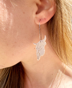 Wild Elegy Clay Cow Skull Earrings