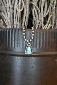 Sterling Silver + Turquoise Trapezoid Pendant