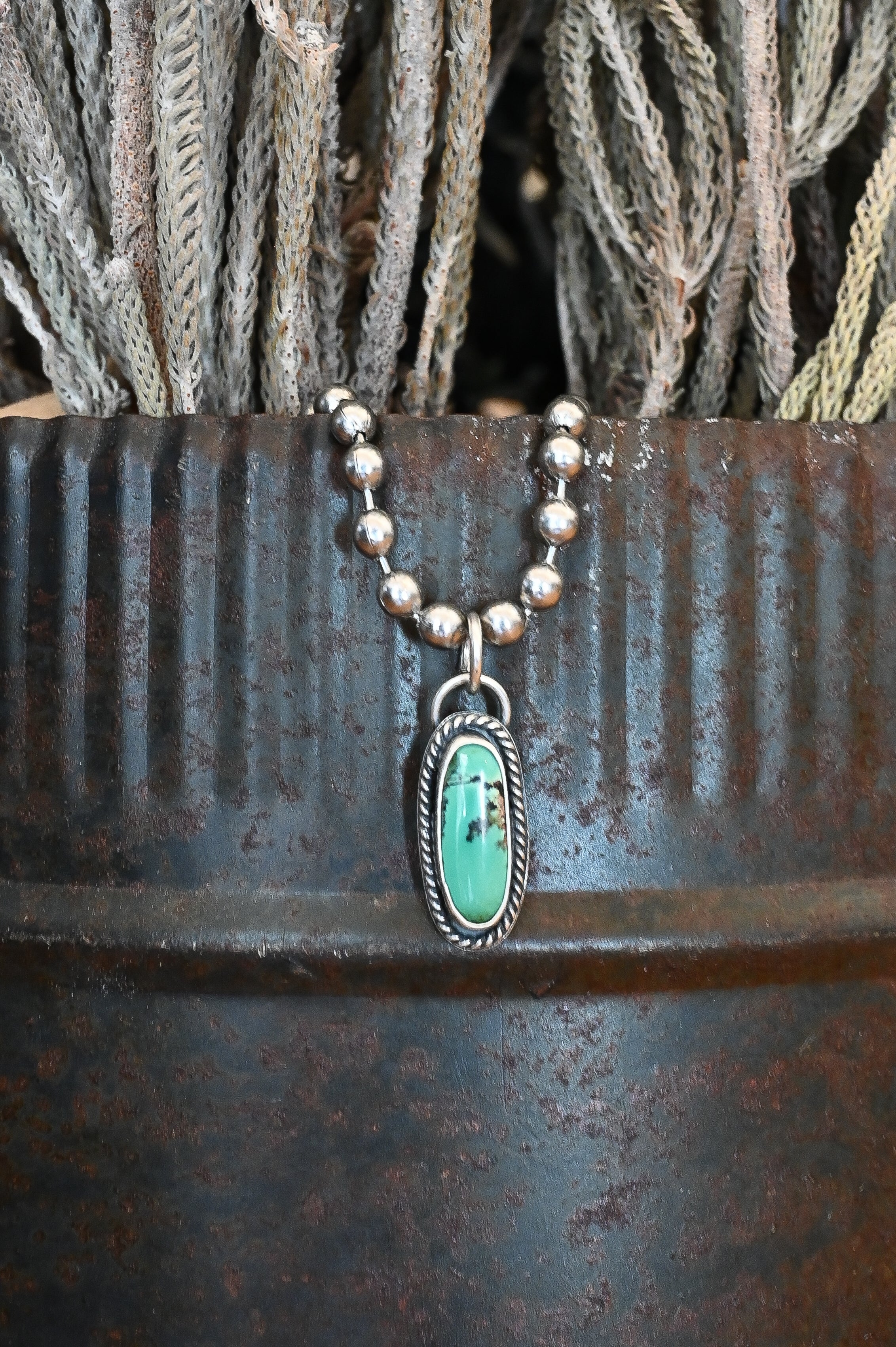 Sterling Silver + Turquoise Small Oval