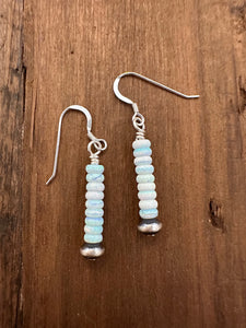 White Opal Dangle Earrings