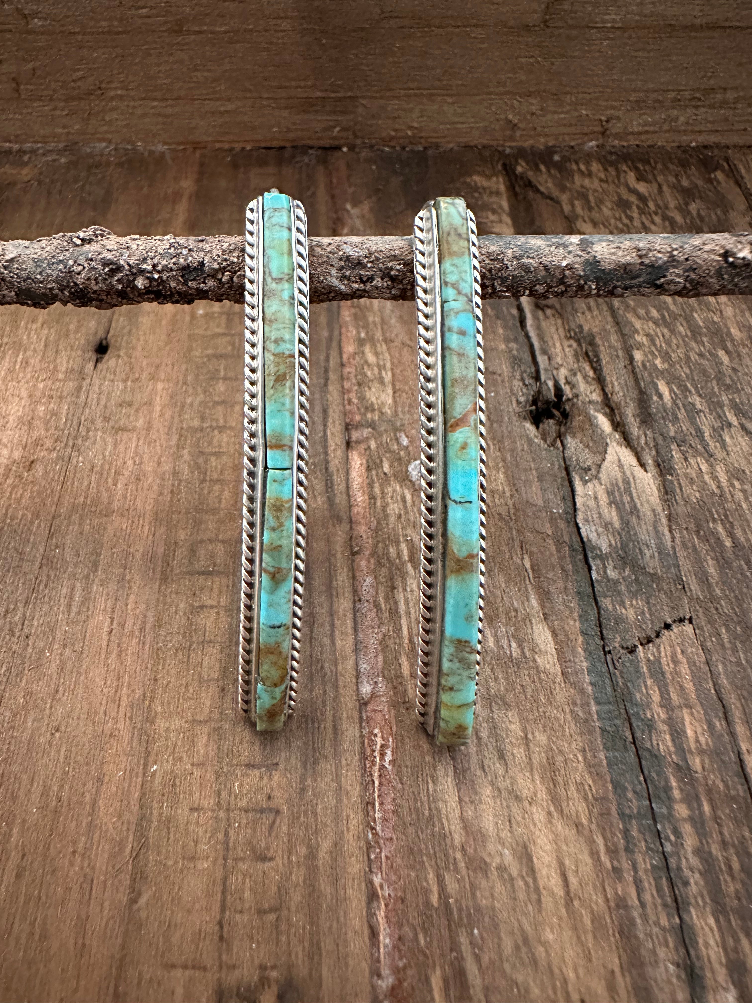 Long Bar Turquoise Earrings